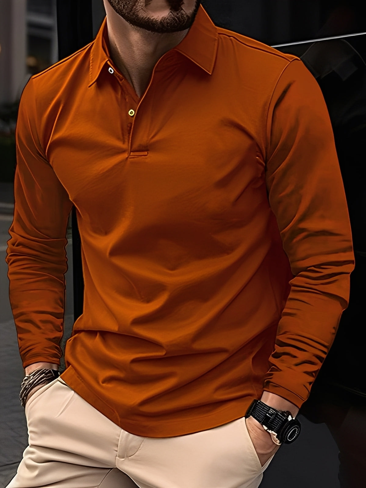 Burton - Męska klasyczna polo z długimi rękawami