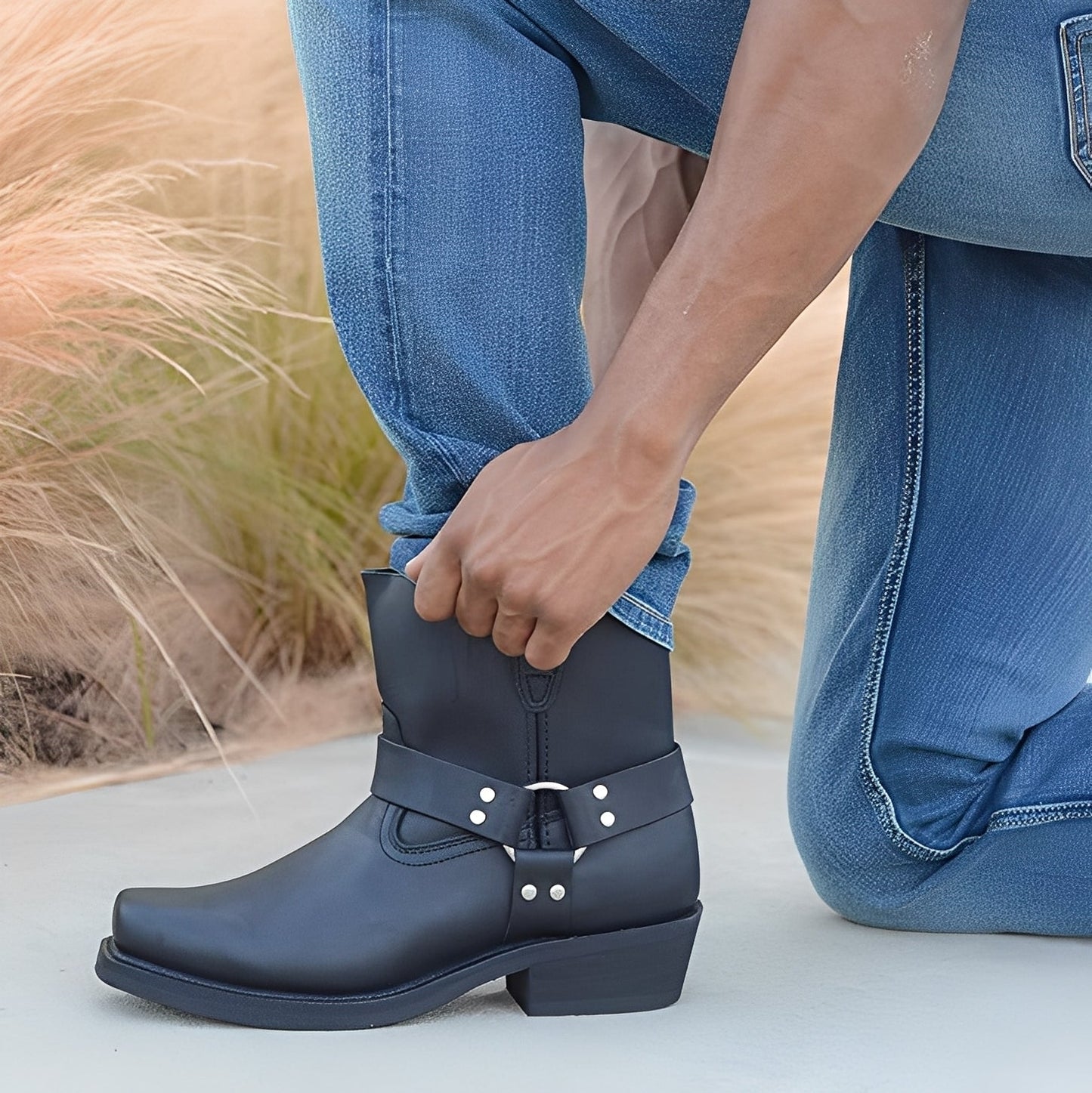 Elsdon - Klasyczne krótkie męskie buty ze skóry