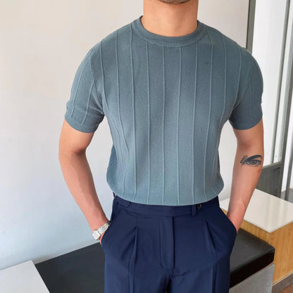 Sokka - Prążkowany, luźny T-Shirt dla mężczyzn