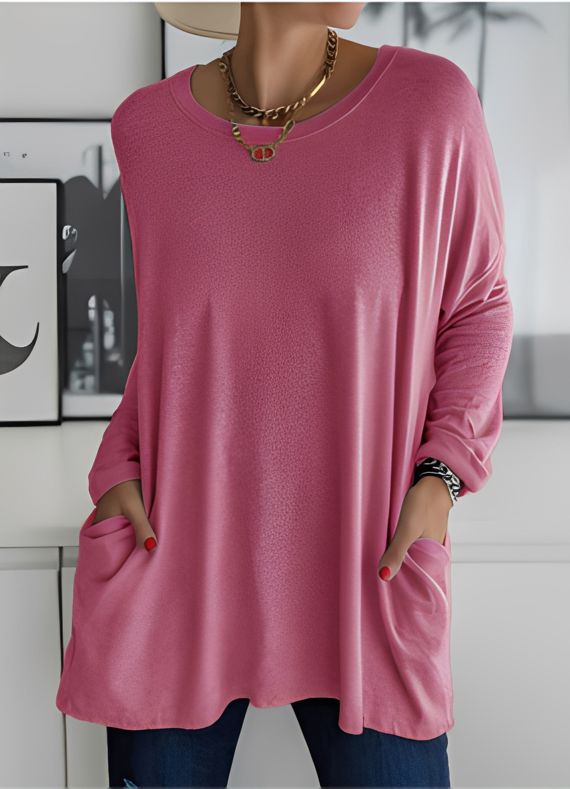 Shanene - Luźny, nieskomplikowany sweter damski