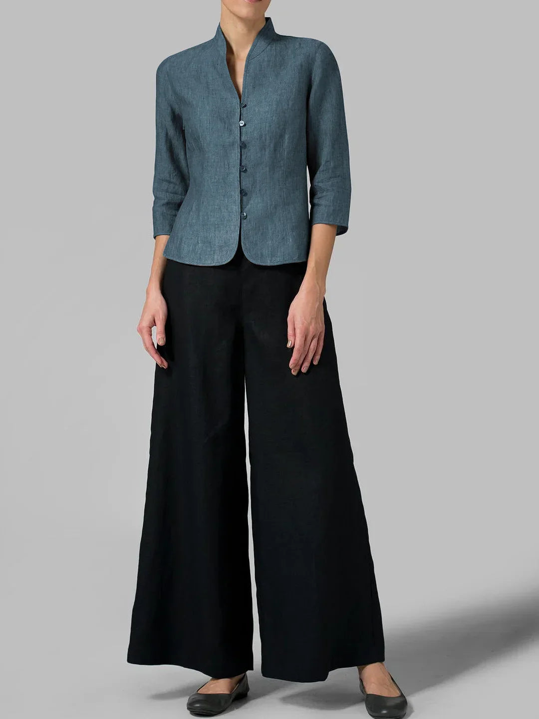 Brynna - Damska bluzka z wysokiej jakości materiałów z wysokim kołnierzem