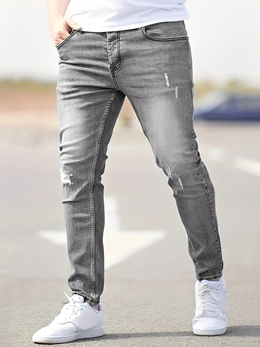 Jenson - Modne Męskie Skinny Jeans z Przetarciami