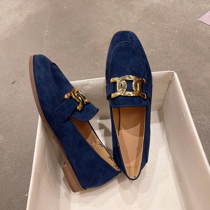 Alice - Klasyczne, solidne loafersy z zamszu dla kobiet