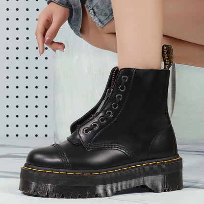 Ruth - Skórzane botki z suwakiem dla kobiet