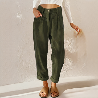 Kelra - Modne spodnie damskie ze sztruksu