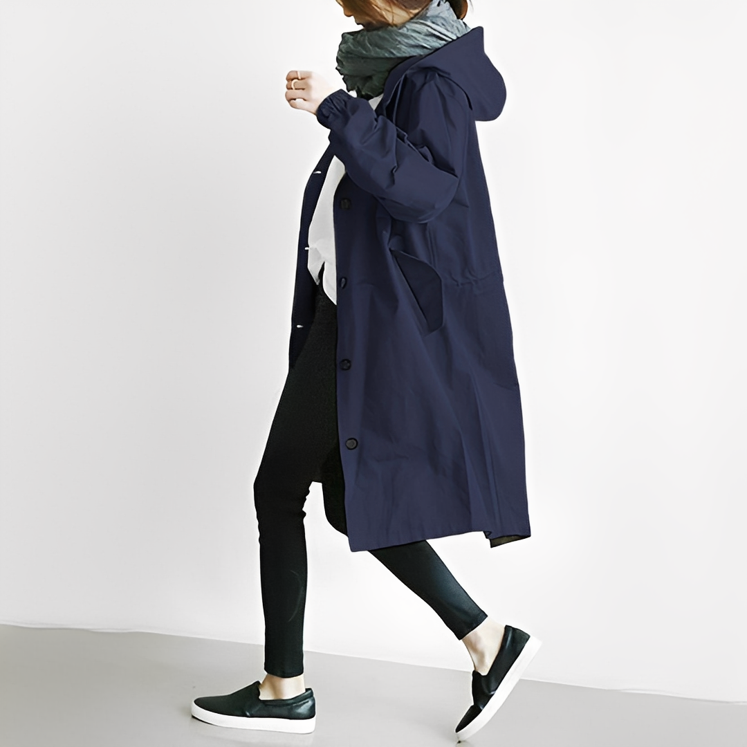 Kyla - Kobiecy trencz z kapturem o wysokim komforcie