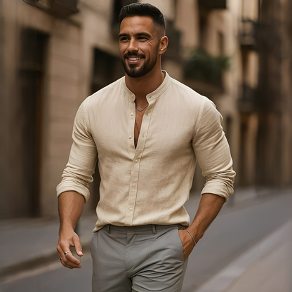 Findoco - Wygodna męska koszula z długimi rękawami