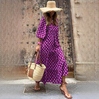 Menchie - Długa sukienka boho dla kobiet