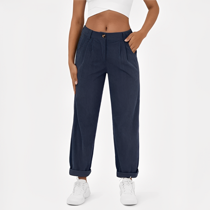 Janice - Eleganckie damskie spodnie sztruksowe