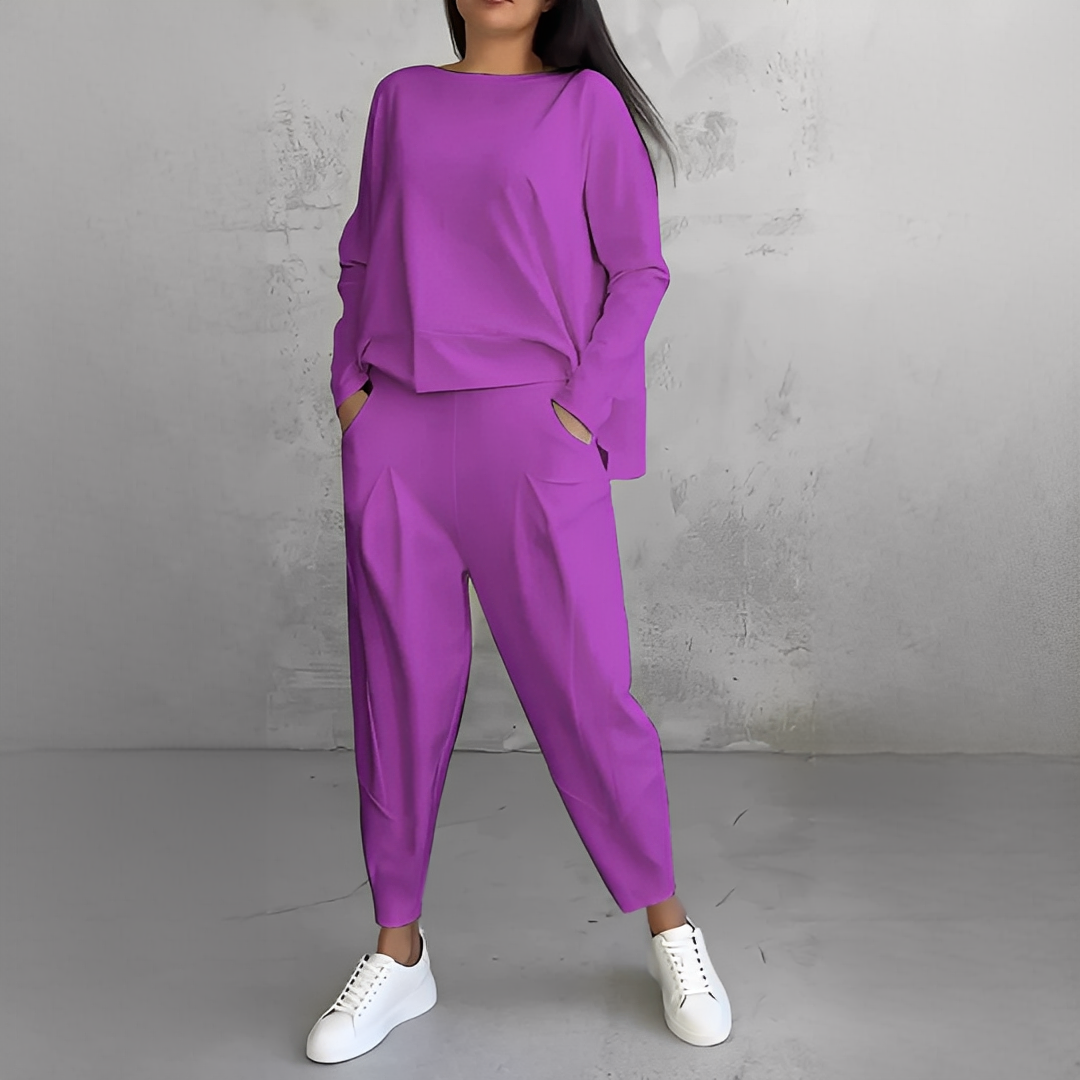 Lilian - Modny zestaw koszuli i spodni dla kobiet