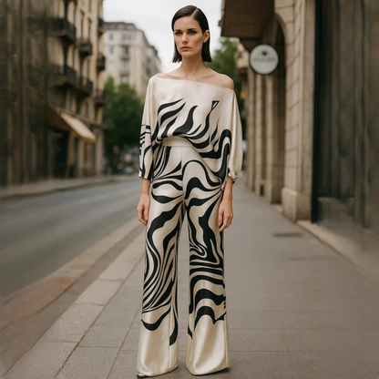 Jenny - Elegancki i wytworny komplet dwuczęściowy dla kobiet