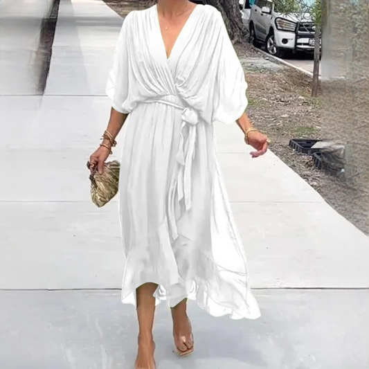 Demara - Elegancka sukienka z dekoltem V dla kobiet