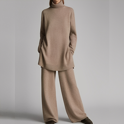 Mireille - Zimowy zestaw swetra i spodni dla kobiet, na luzie