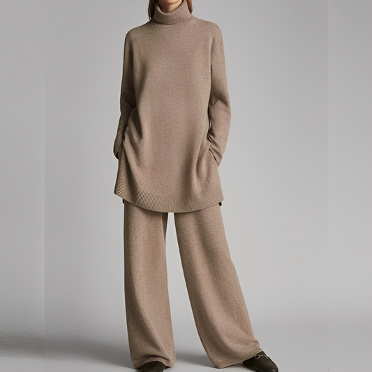 Mireille - Zimowy zestaw swetra i spodni dla kobiet, na luzie
