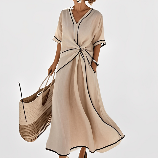 Thérèse – Swobodna, elegancka sukienka w paski dla kobiet