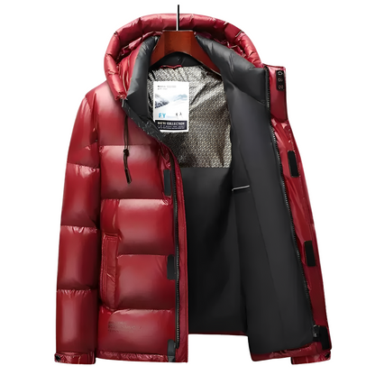 Harold - Męska ciepła kurtka puchowa z kapturem