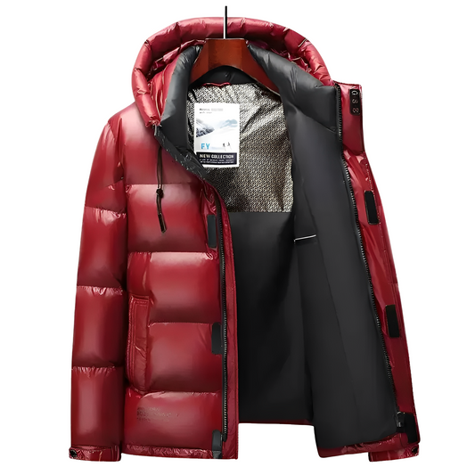 Harold - Męska ciepła kurtka puchowa z kapturem