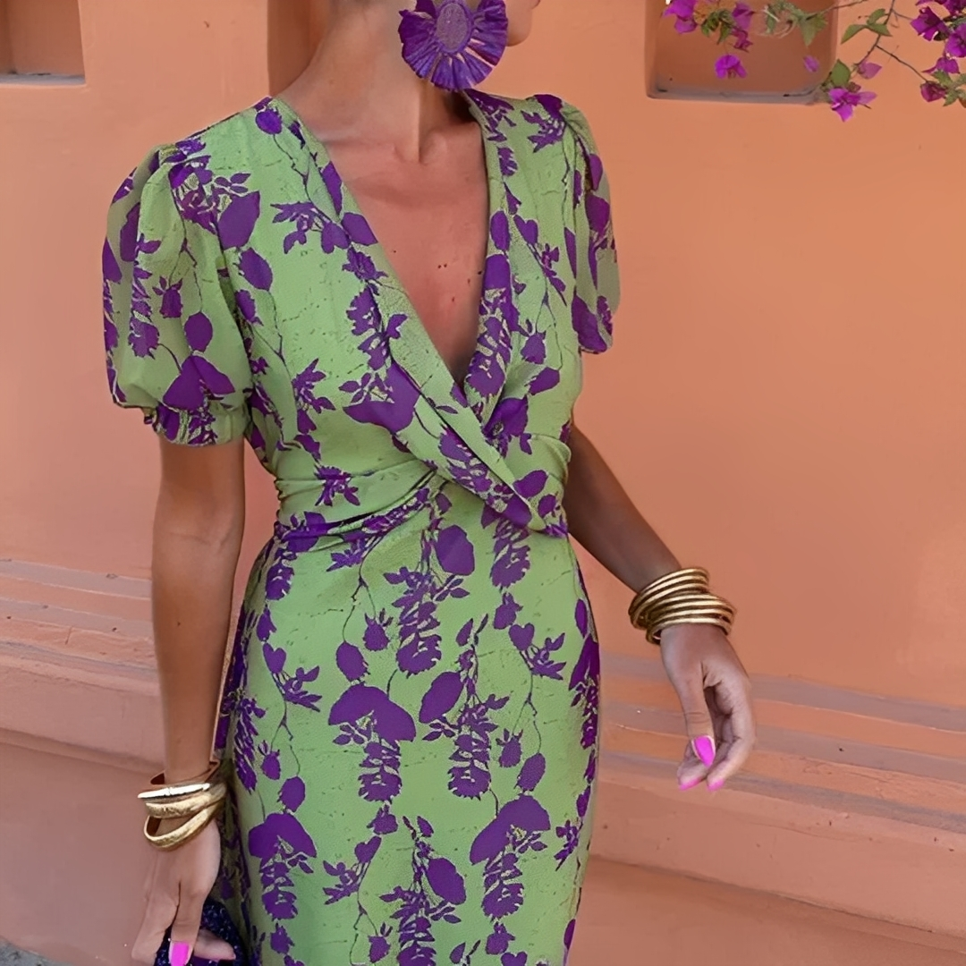 Aglaé - Klasyczna sukienka w kwiaty dla kobiet