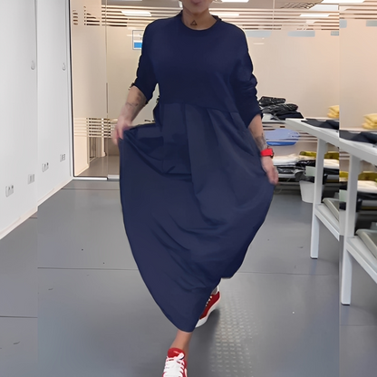 Gisèle - Codzienna sukienka z okrągłym dekoltem dla pań