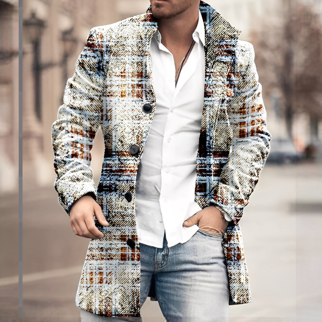 Louison - Długi elegancki płaszcz z guzikami dla mężczyzn