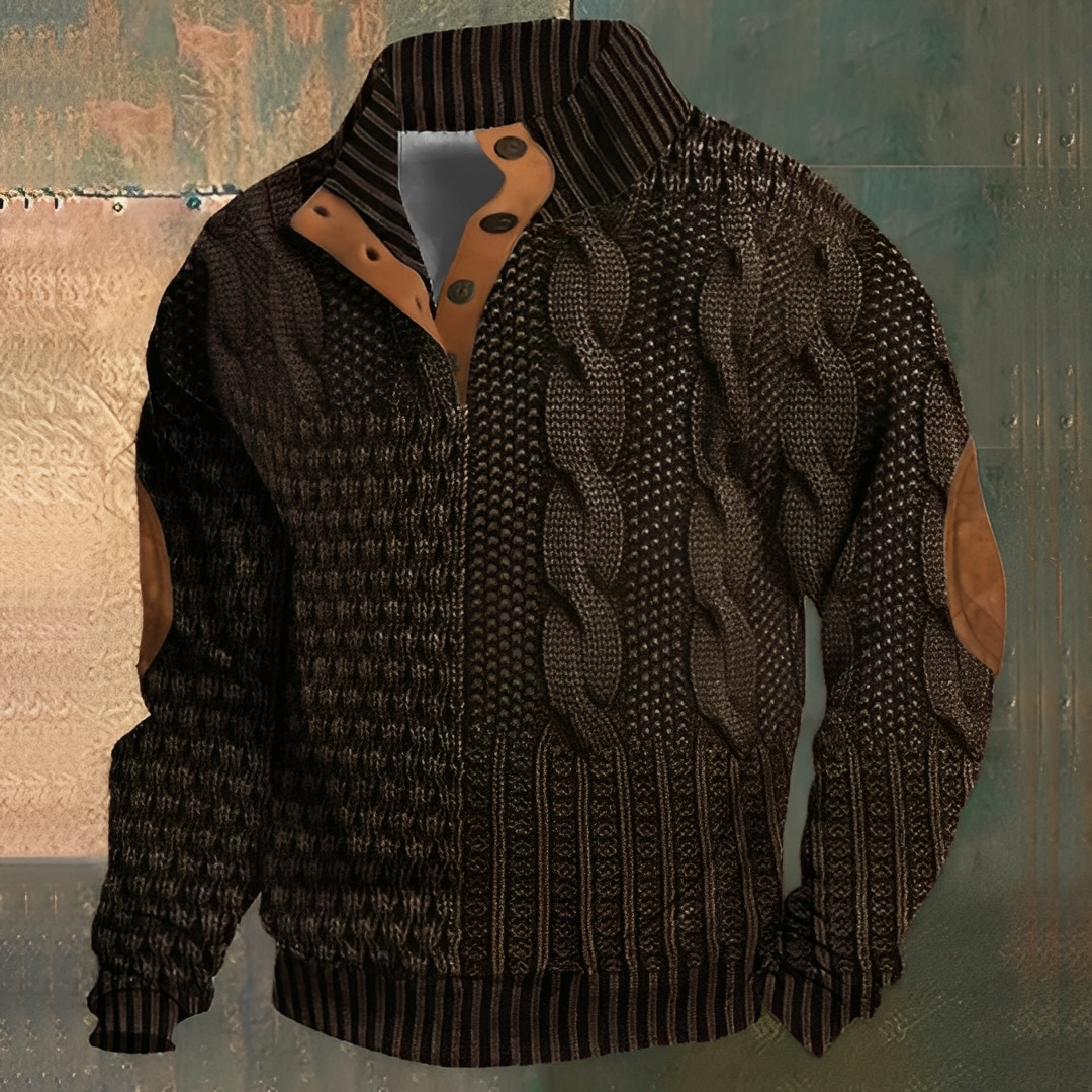 Nazaire - Sweter męski z motywem 3D