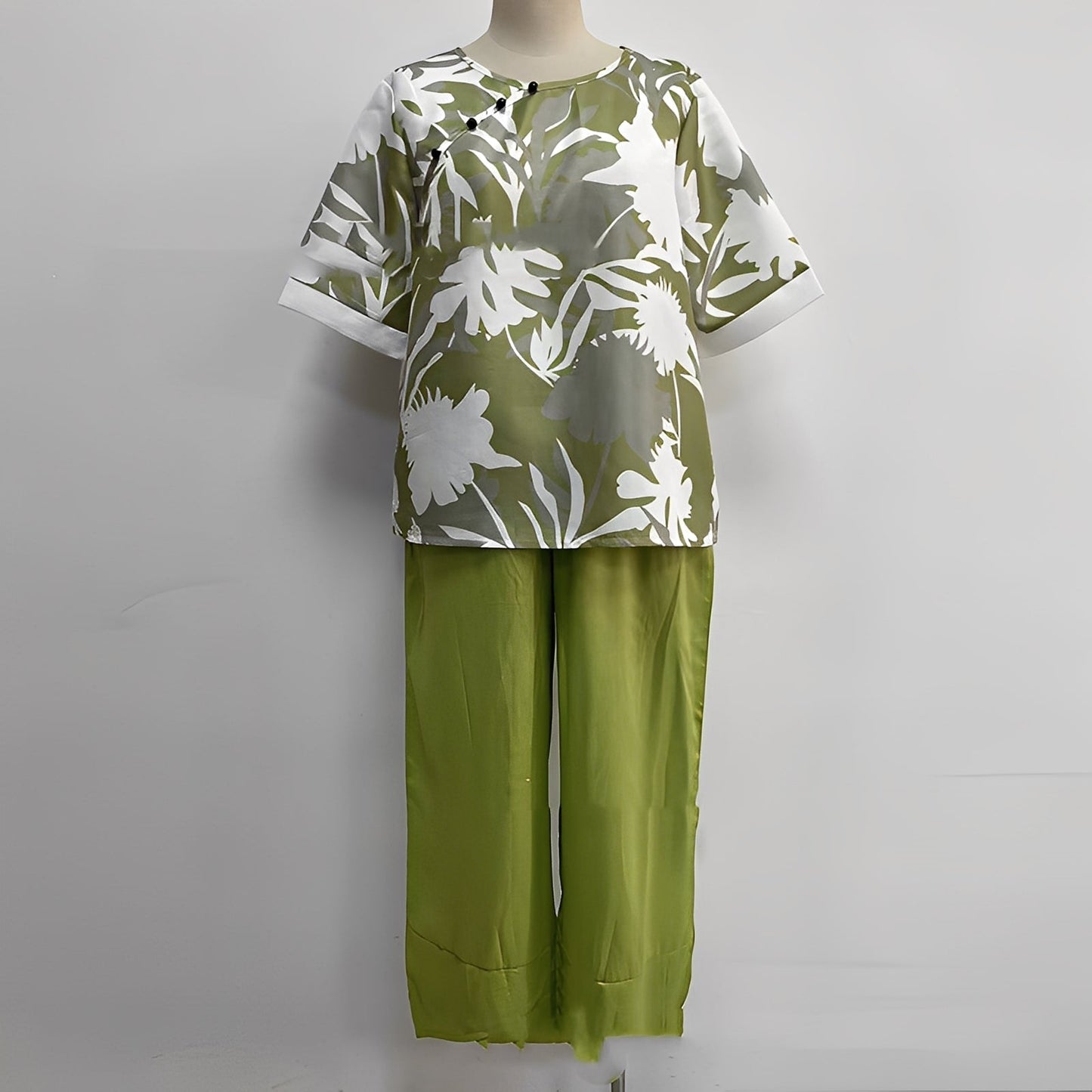 Hiacynt - Elegancki komplet koszuli i spodni dla kobiet