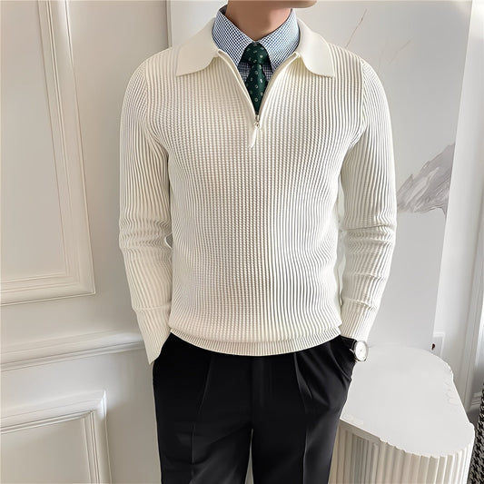 Justin - Stylowy męski sweter z zamkiem