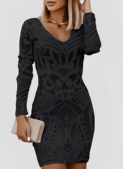 Caitlyn - Stylowa sukienka z długimi rękawami Slim-Fit dla pań