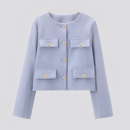 Emelia - Elegancki krótki płaszcz z guzikami dla kobiet