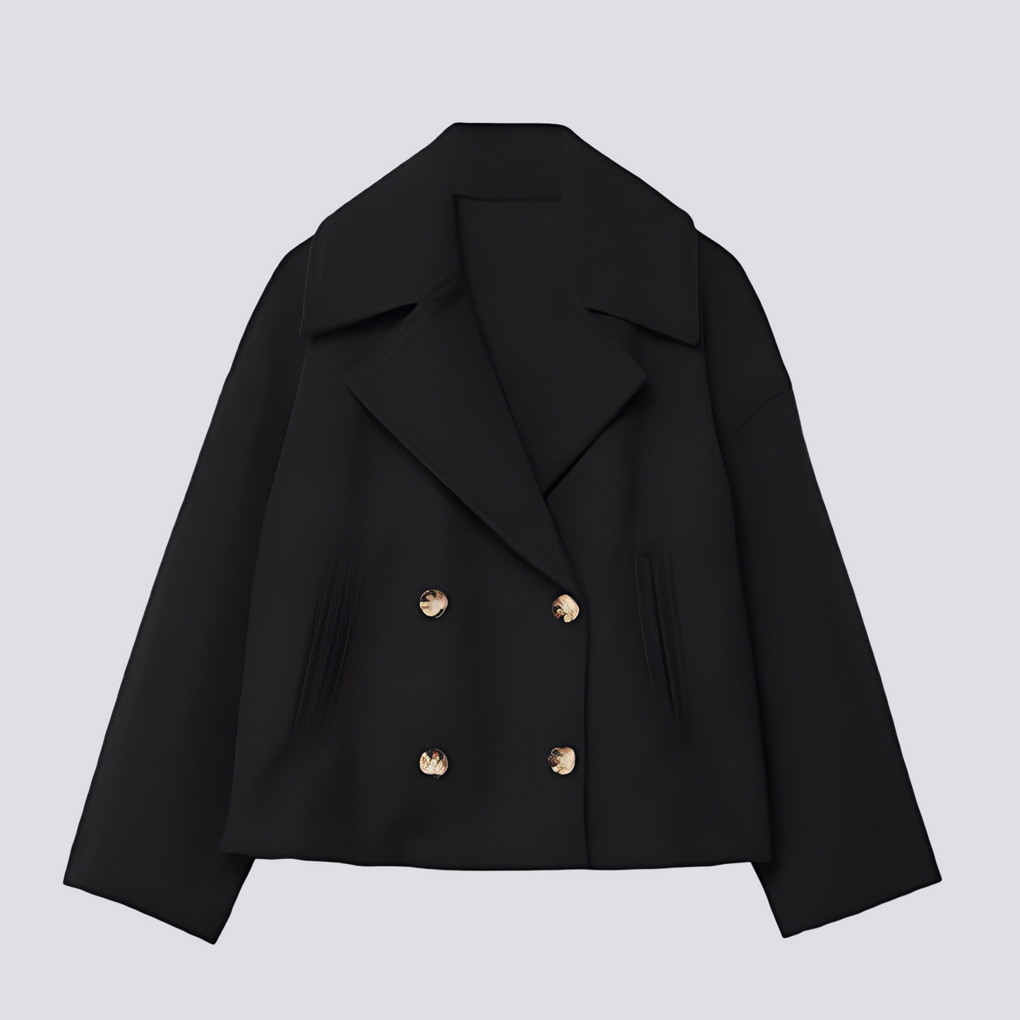 Bethney - Elegancka krótka kurtka wełniana z klasycznym kołnierzem dla kobiet