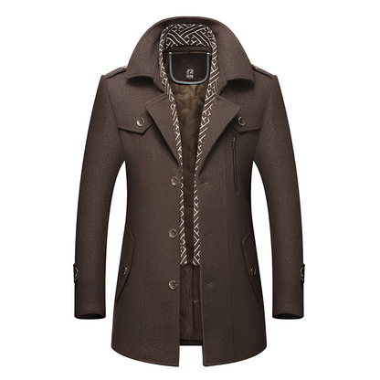 Ronny - Męski retro płaszcz z wieloma kieszeniami