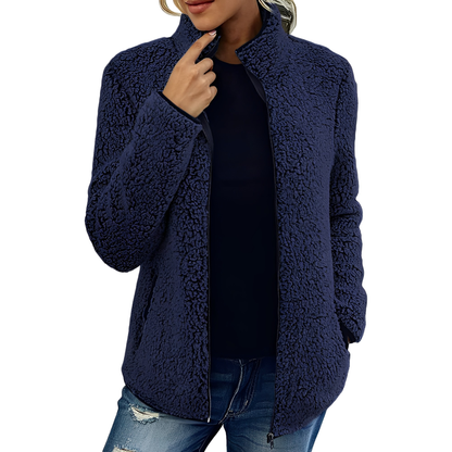 Alethea - Modny Fleece Płaszcz dla Kobiet