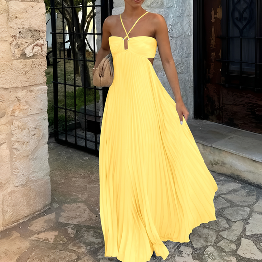 Marnie - Stylowa suknia maxi z fałdami dla kobiet