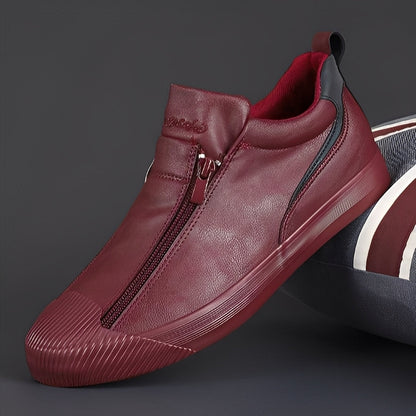 Jerred - Nowoczesne męskie skórzane buty z zamkiem