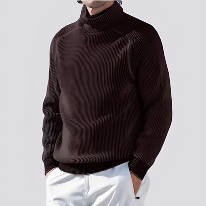 Zack - Ciepły męski sweter z dzianiny o prążkowanym wzorze