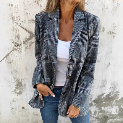 Ellen - Formalny blezer w kratkę dla kobiet