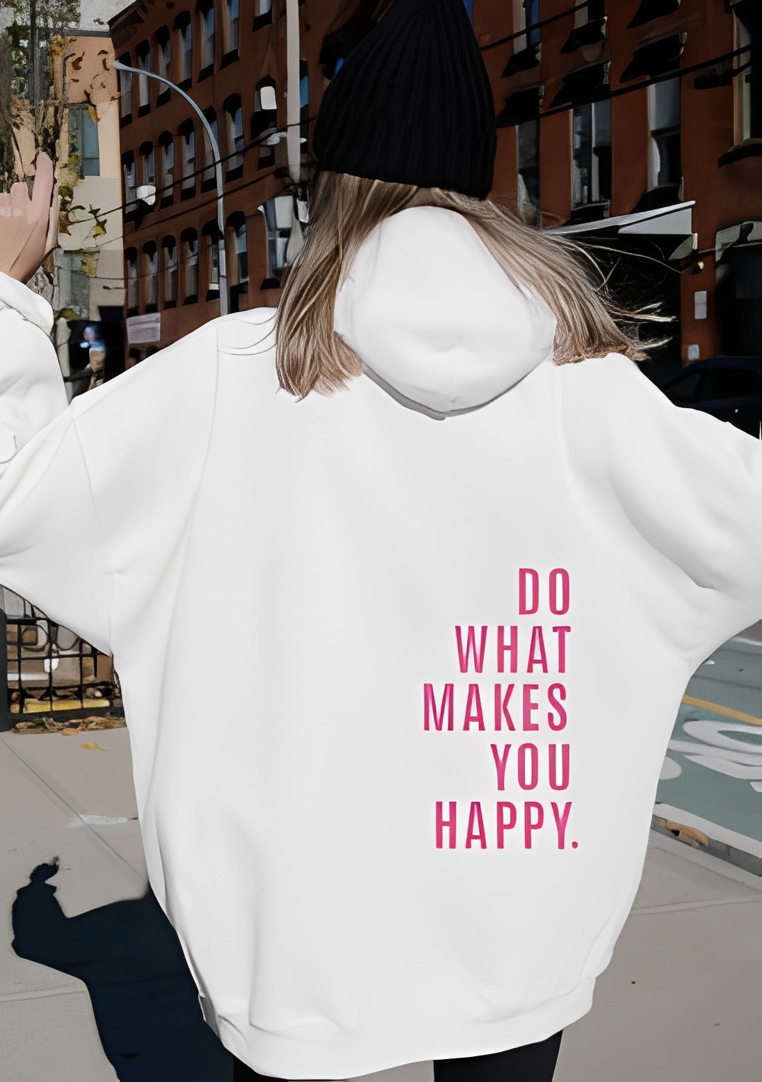 Adrienne - Modna damska bluza z kapturem z nadrukiem