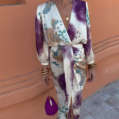 Éva - Elegancka sukienka z dekoltem V dla kobiet