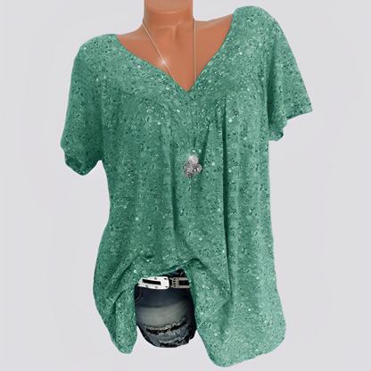 Claudia - Stylowa, luźna bluzka z wzorem kwiatowym dla kobiet