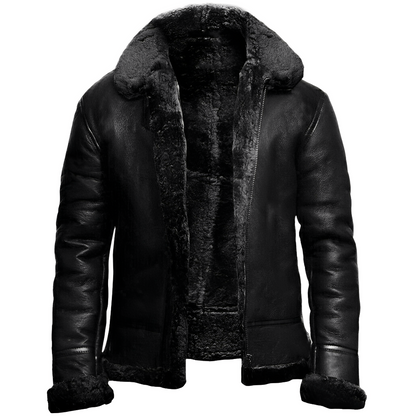 Tristan - Klasyczna kurtka skórzana z klasycznym kołnierzem dla mężczyzn