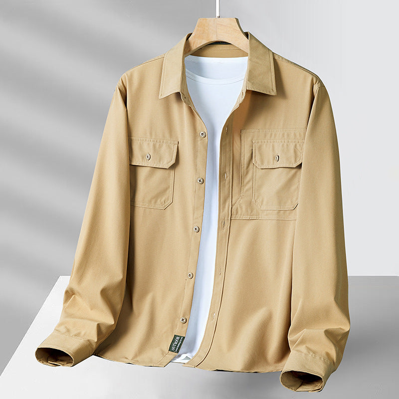 Philip - Swobodna męska koszula z długimi rękawami i kieszeniami