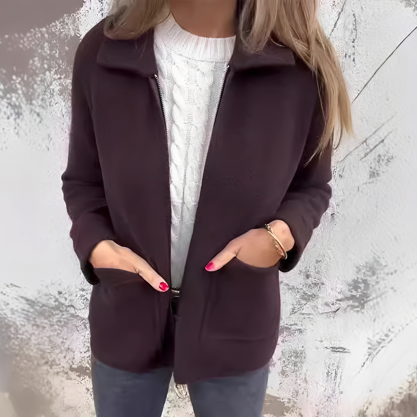 Abby - Elegancki, ciepły płaszcz z kieszeniami dla kobiet