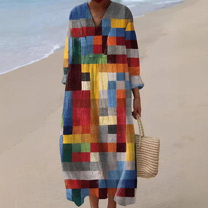 Jean - Stylowa, luźno szyta, średniej długości sukienka dla kobiet