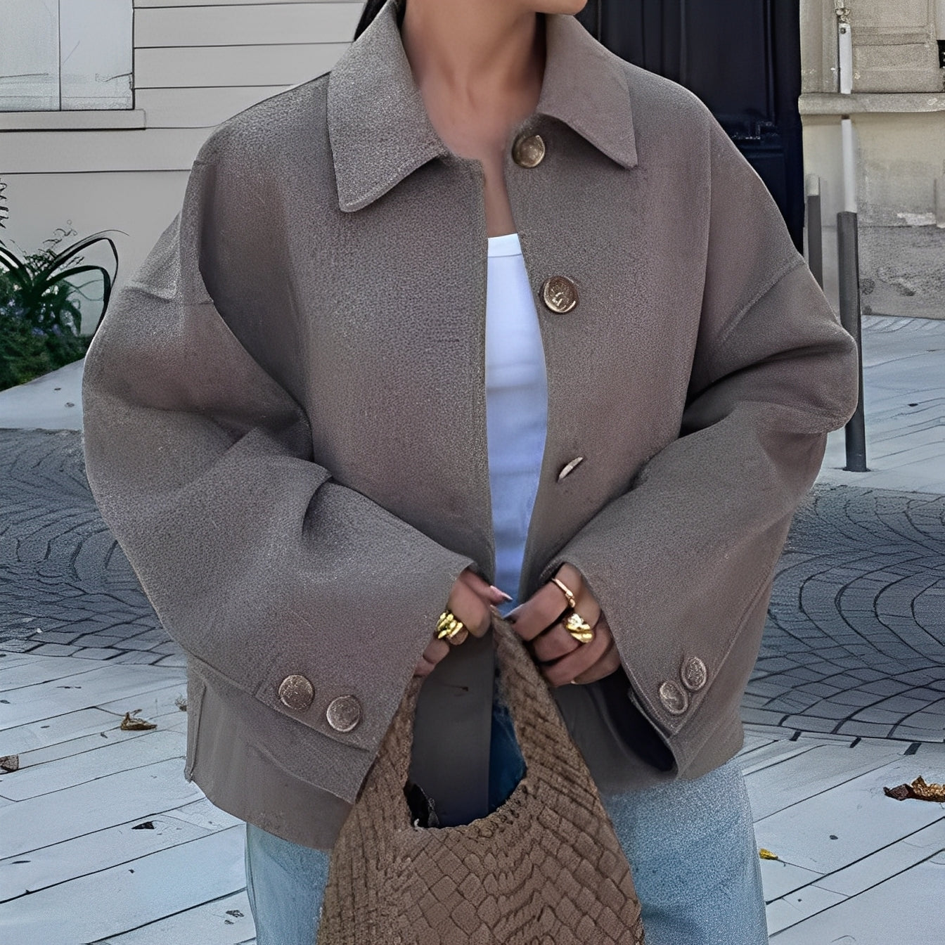 Patricia - Damska kurtka z luźnym rewersem