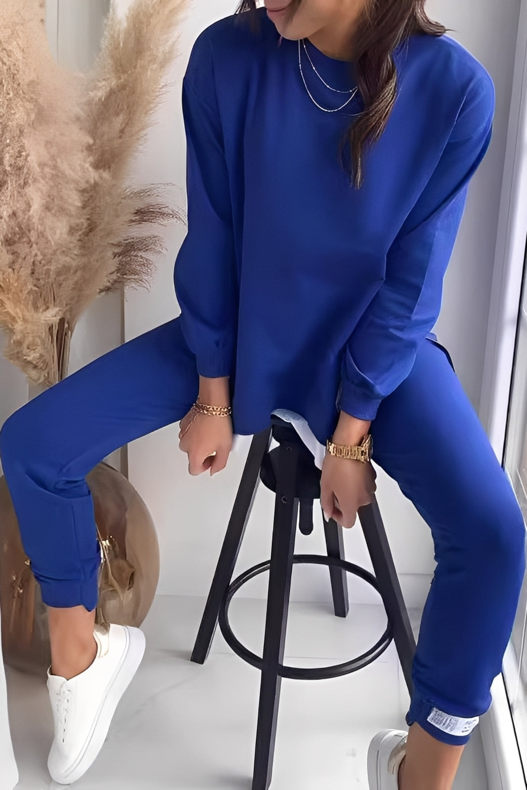 Kristine - Damski zestaw z luźną bluzą i spodniami