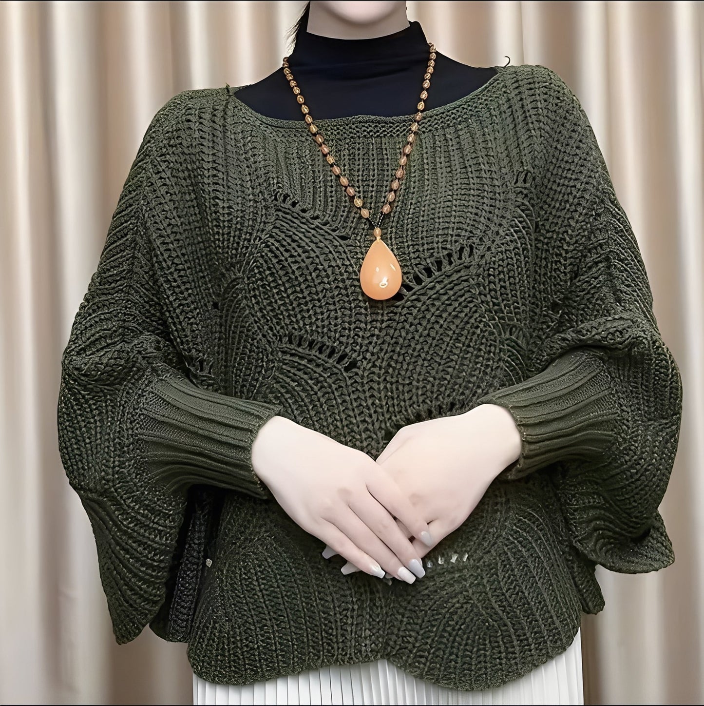 Celestine - Damski termosweter z szerokimi rękawami