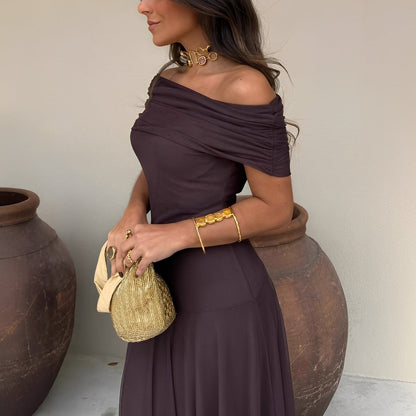 Eunice - Elegancka długa suknia z siatki dla kobiet