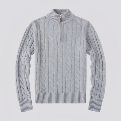 Jasper - Modny męski sweter z zamkiem do połowy