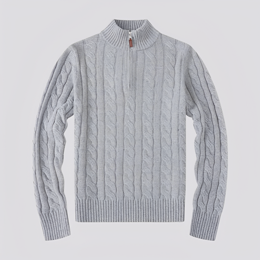 Jasper - Modny męski sweter z zamkiem do połowy