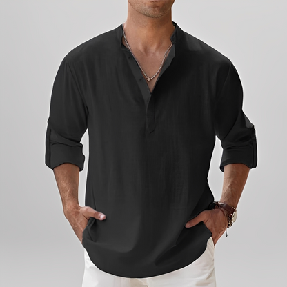 Ezriel - Wygodna koszula męska z półkieszeniami